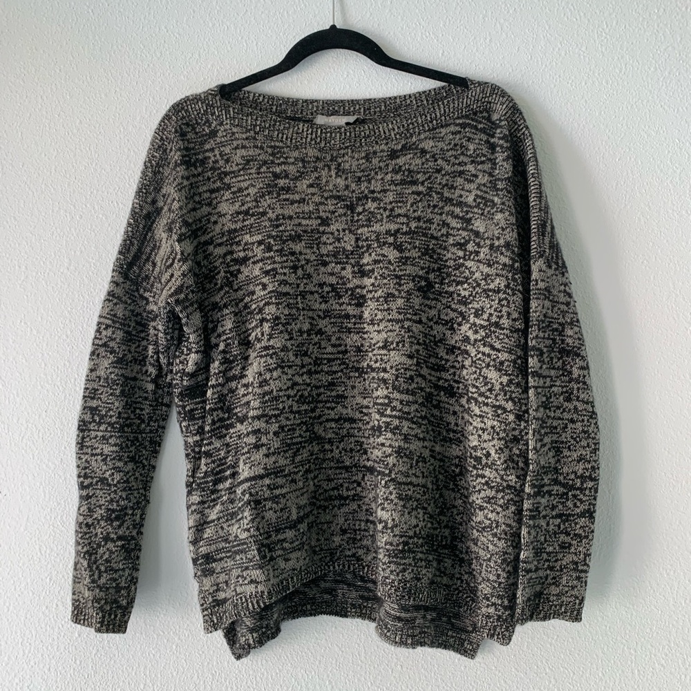 Hayden 100% Cashmere Gray and Black Marled Sweater